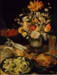 Flegel Georg Still Life with Flowers and Snacks  - Hermitage